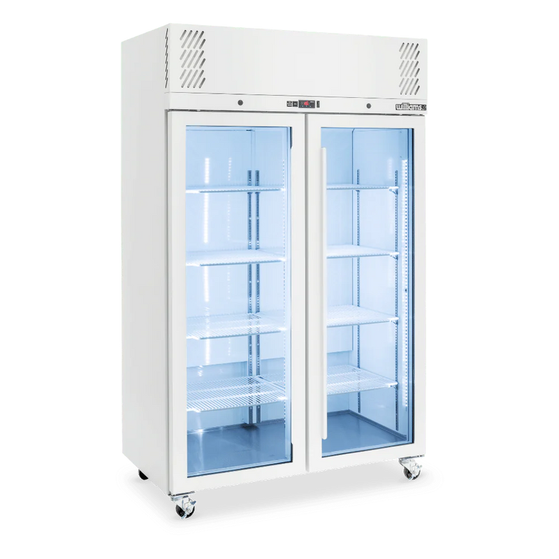 Pearl - Slim 2 Door White Colorbond Upright Display Refrigerator