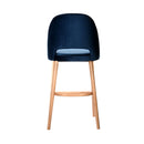 Semifreddo Stool - Trojan Oak Legs/Denim Velvet
