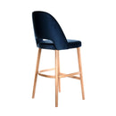 Semifreddo Stool - Trojan Oak Legs/Denim Velvet