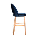Semifreddo Stool - Trojan Oak Legs/Denim Velvet
