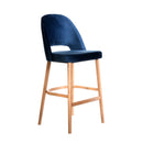 Semifreddo Stool - Trojan Oak Legs/Denim Velvet
