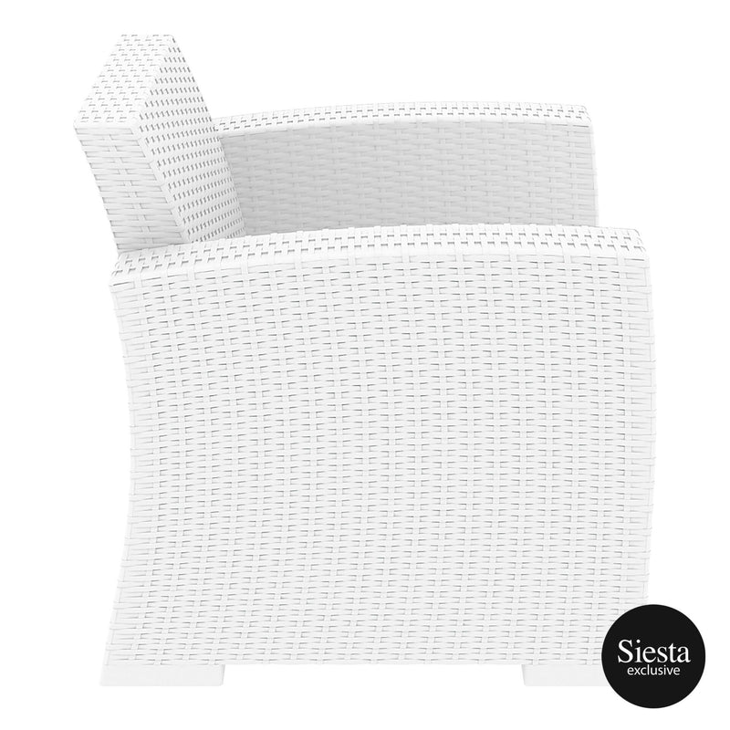 Monaco Lounge Armchair Single - White