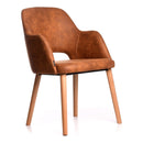 Sorbet Arm Chair - Trojan Oak Legs/Tan Premium Vinyl