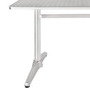 Bolero Rectangular Pedestal Table St/St Top & Alu. Rim - 1200x600mm