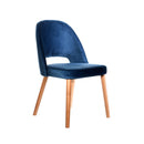 Semifreddo Chair - Trojan Oak Legs/Denim Velvet