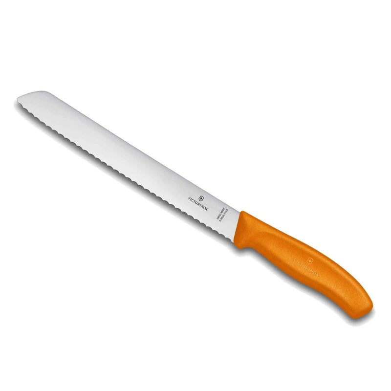 Bread Knife Wavy Edge Blade 21cm - Orange