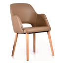 Sorbet Arm Chair - Trojan Oak Legs/Taupe Vinyl