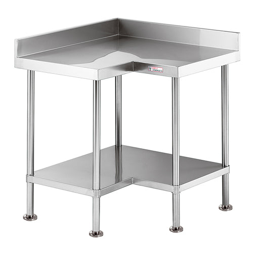 Simply Stainless 900 x 600mm Corner Bench with Splash Back