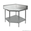 Corner Work bench with Splashback and Undershelf 900x900x900mm
