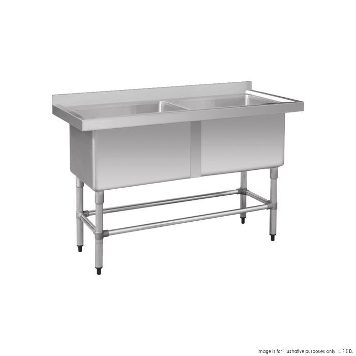 Deep Pot Double Sinks 1410x600x900mm