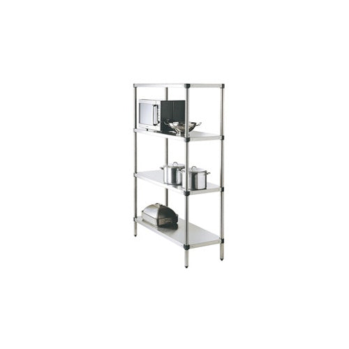 Simply Stainless 900 x 600 Adjustable 4 Tier Shelving with Sloped Removable Shelves