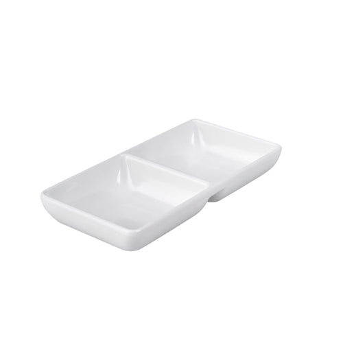Divided Sauce Dish - White - 100 x 75mm