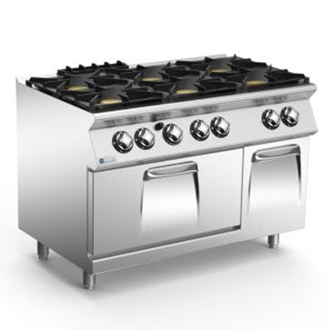 Mareno 70 Series 6 Burner Gas Cook Top w/ Gas Oven Range w/ Cabinet 1200mm Wide NG