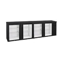 ANVIL Aire 4 Glass Door Black Back Bar Fridge 670Ltr 2540x535x900