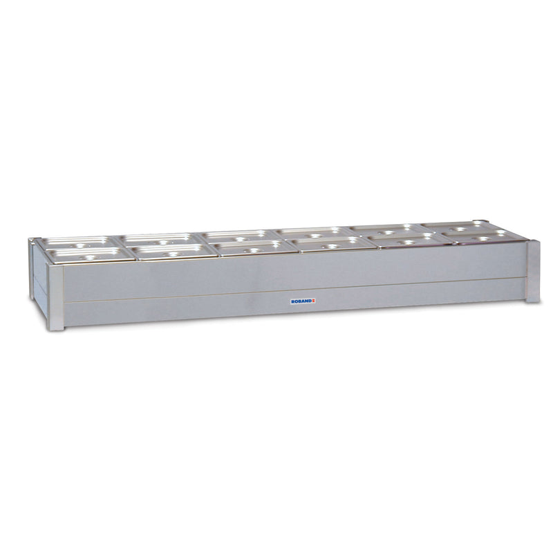 Roband Hot Bain Marie - 12 x 1/2 Size - Double Row - Incl. 4 x 1/2 Pans & Lids