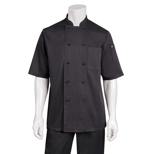 Chef Jacket - Black - Canberra Short Sleeve  - Extra Small