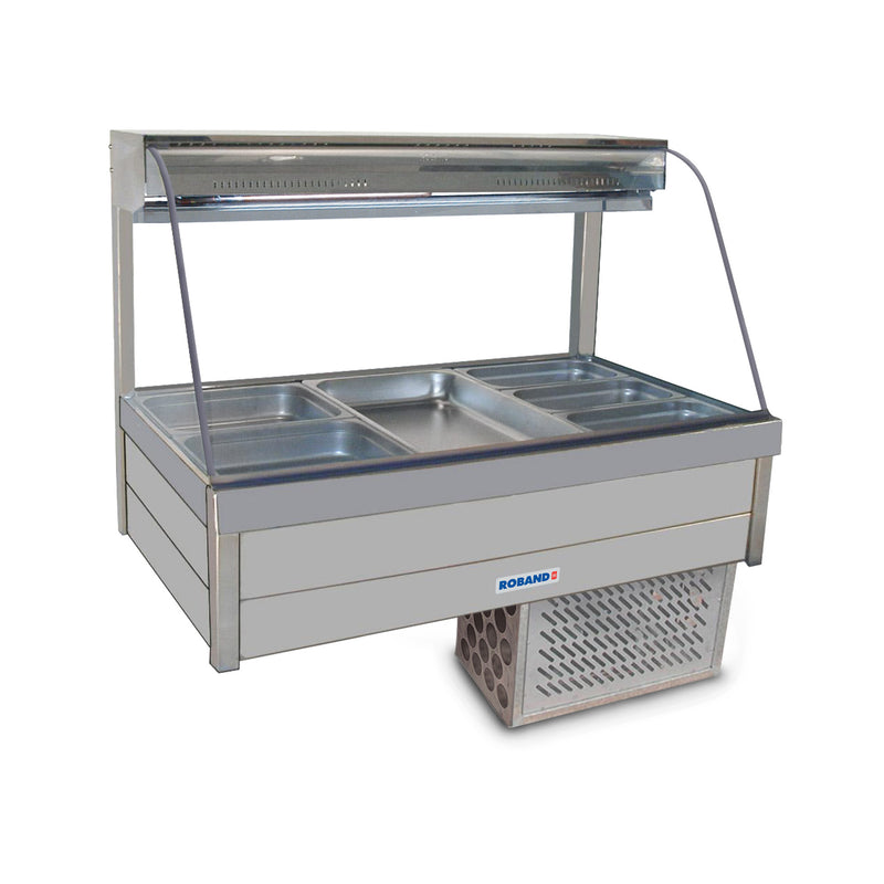 Roband Curved Glass Refrigerated Display Bar - 6 Pans