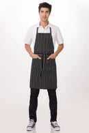 Apron - Black - Bib - Chalkstripe