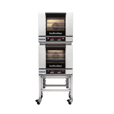 Turbofan Digital Electric Convection Oven, 2 x E23D3 double stacked with adjustable feet base stand