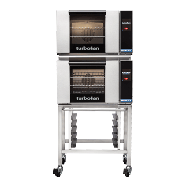 Turbofan Touch Screen Electric Convection Oven, 2 x E23T3 double stacked with castor base stand