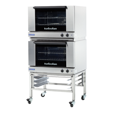 Turbofan Electric Convection Oven, 2 x E27M2 double stacked with castor base stand