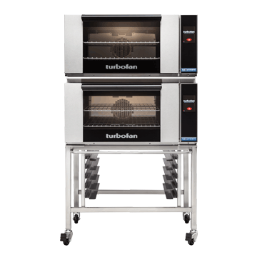 Turbofan Touch Screen Electric Convection Oven, 2 x E27T2 double stacked with castor base stand