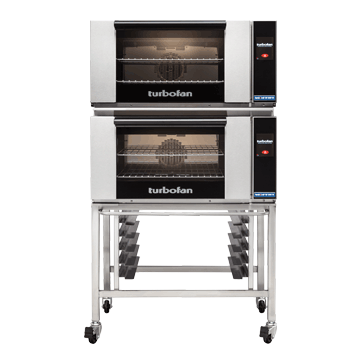 Turbofan Touch Screen Electric Convection Oven, 2 x E27T2 double stacked with adjustable feet base s