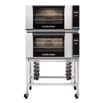 Turbofan Touch Screen Electric Convection Oven, 2 x E27T3 double stacked with castor base stand