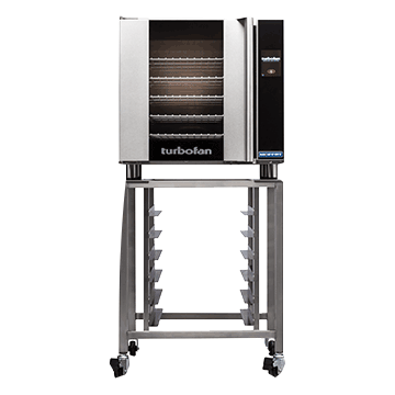 Turbofan Touch Screen Electric Convection Oven, 2 x E32T4 double stacked with castor base stand