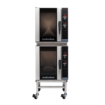 Turbofan Electric Convection Oven, 2 x E33D5 double stacked with castor base stand