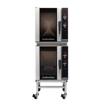 Turbofan Electric Convection Oven, 2 x E33D5 double stacked with adjustable feet base stand