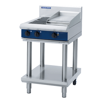 Blue Seal 600mm Electric Cooktop Leg Stand - 2 x 2.4kW Open Burners 300mm Griddle