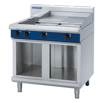 Blue Seal 900mm Electric Cooktop Cabinet Base (excl Racking Kit) - 2 x 2.4kW Open Burners 600mm Grid