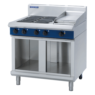 Blue Seal 900mm Electric Cooktop Cabinet Base (excl Racking Kit) - 4 x 2.4kW Open Burners 300mm Grid