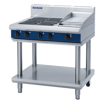 Blue Seal 900mm Electric Cooktop Leg Stand - 4 x 2.4kW Open Burners 300mm Griddle