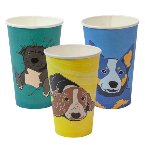 16oz, PAPER CUP SINGLE WALL DOG SERIES