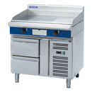 Blue Seal 900mm Electric Griddle Refrig Base 2x1/1GN Drawers - 12kW Heating Elements