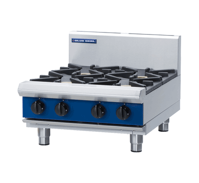 Blue Seal 600mm Gas Cooktop 4 Burner Bench Model - 2B 300mm Griddle 76MJ/Hr