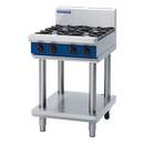 Blue Seal 600mm Gas Cooktop 4 Burner Leg Stand - 2B 300mm Griddle 76MJ/Hr