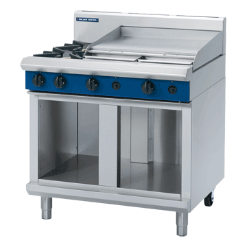 Blue Seal 900mm Gas Cooktop 6 Burner Cabinet Base - 900mm Griddle 60MJ/Hr