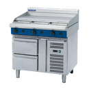 Blue Seal 900mm Gas Cooktop 6 Burner Refrig Base 2x1/1GN Drawers - 900mm Griddle 60MJ/Hr