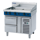 Blue Seal 900mm Gas Cooktop 6 Burner Refrig Base 2x1/1GN Drawers - 2B 600mm Griddle 96MJ/Hr