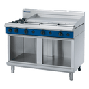 Blue Seal 1200mm Gas Cooktop 8 Burner Cabinet Base - 2B 900mm Griddle 116MJ/Hr