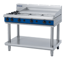 Blue Seal Gas 2 Open Burner with 900mm Flat Plate on Leg Stand