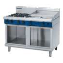 Blue Seal 1200mm Gas Cooktop8 Burner  Cabinet Base - 4B 600mm Griddle 152MJ/Hr