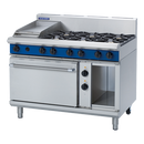 Blue Seal 1200mm Gas Range Electric Static Oven 8 Burner 2/1GN - 6B 300mm Griddle 188MJ/Hr