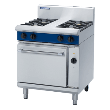 Blue Seal 750mm Gas Range Electric Convection Oven 4 Burner 1/1GN - 2B 300mm Griddle 76MJ/Hr