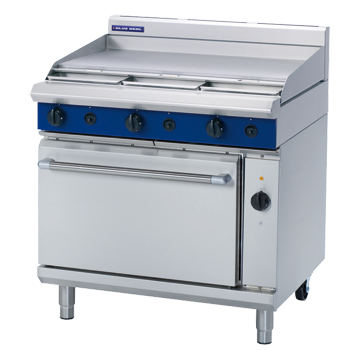 Blue Seal 900mm Gas Range Electric Convection Oven 6 Burner 2/1GN - 900mm Griddle 90MJ/Hr