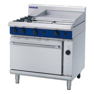 Blue Seal 900mm Gas Range Electric Convection Oven 6 Burner 2/1GN - 2B 600mm Griddle 126MJ/Hr