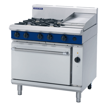 Blue Seal 900mm Gas Range Electric Convection Oven 6 Burner 2/1GN - 4B 300mm Griddle 162MJ/Hr